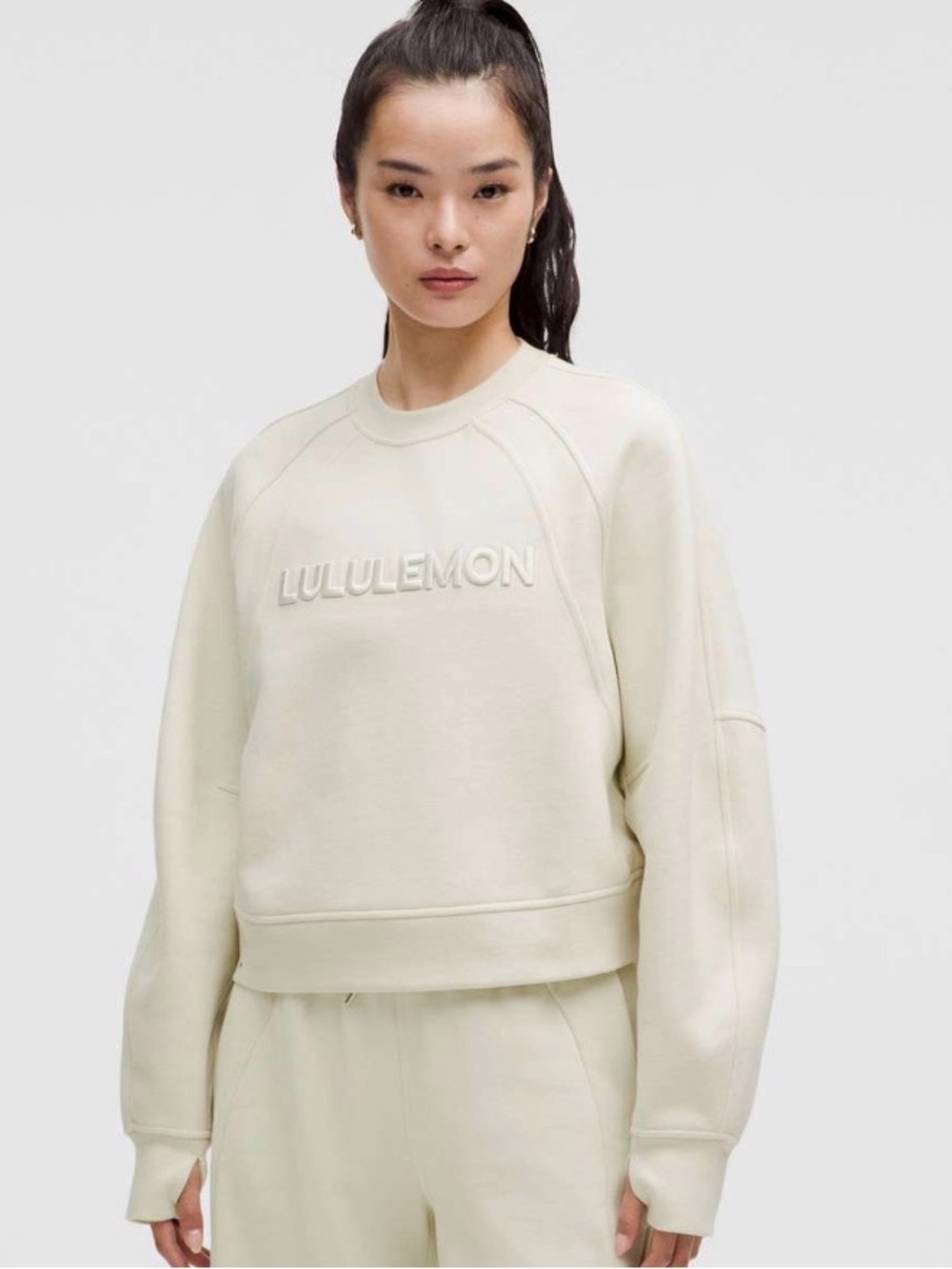 lululemon athletica Cream Boxy Crew Sweatshirt XS/S